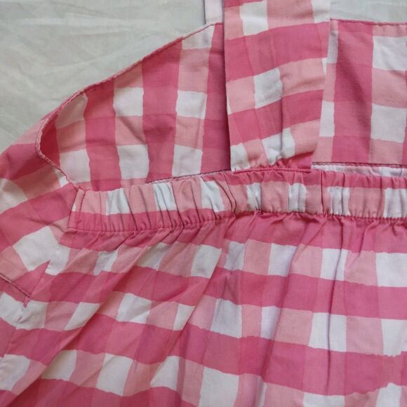 Dreams & Co Pink White Gingham Square Neck Mumu Lounger House Dress Size 1X - Picture 12 of 12